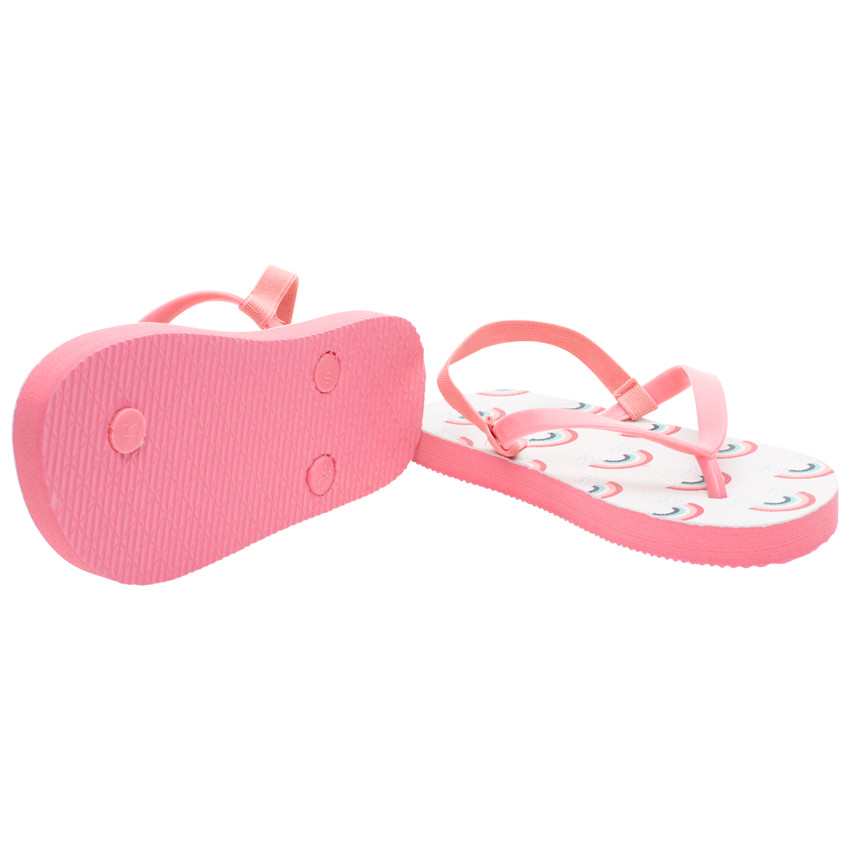 Chanclas rosas con estampado de arcoíris para niña 