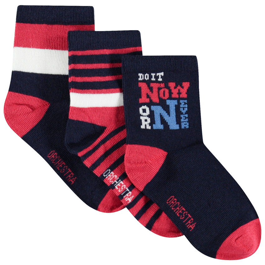 Pack 3 pares calcetines rayas/texto  Additional Pack 3 pares calcetines rayas/texto