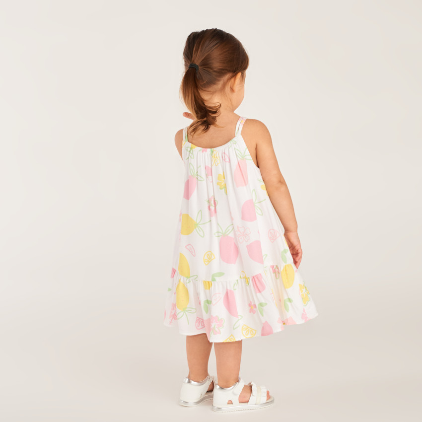 Ropa de tirantes dobles con estampado de limones para bebé niña 