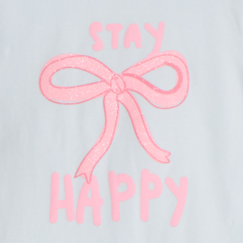 Conjunto de pijama largo de jersey con estampado de lazos para niña 