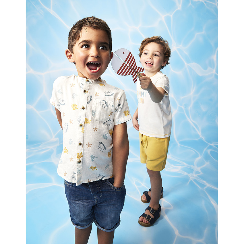 Camisa de manga corta con estampado fantasía para bebé niño 