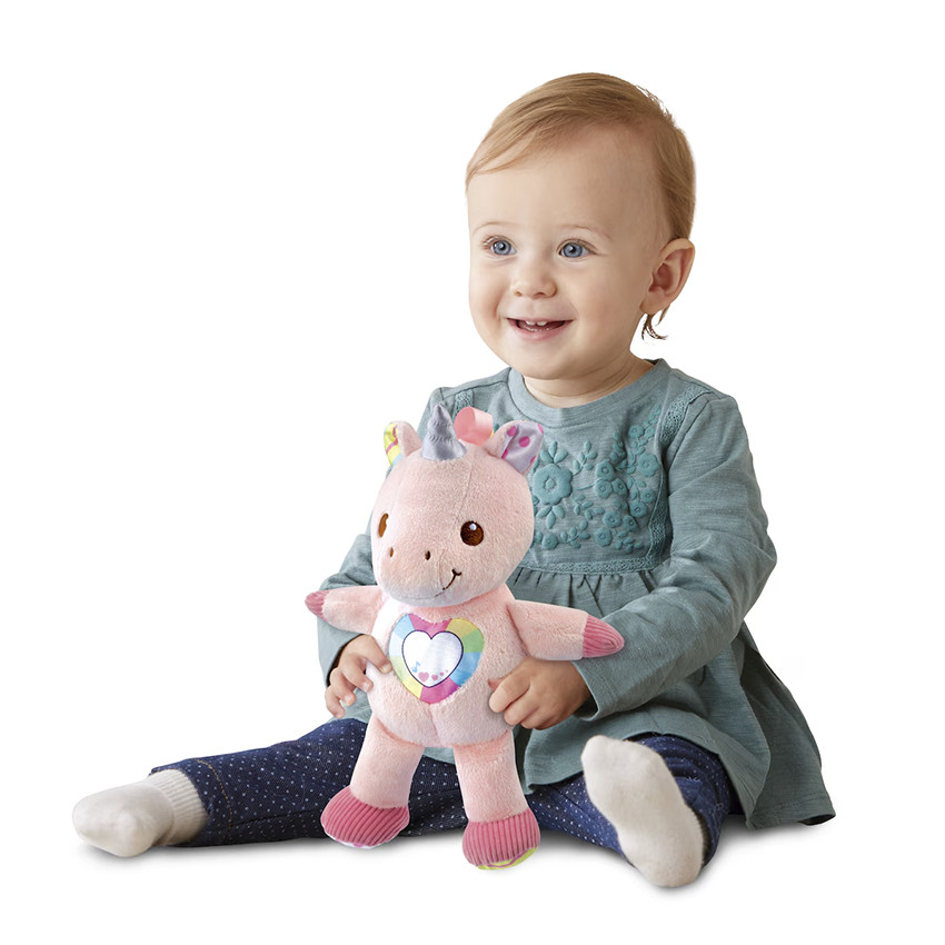 Peluche interactivo unicornio cantarín rosa 