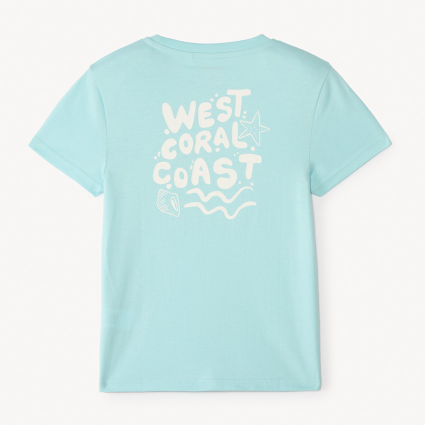 Camiseta de manga corta con estampado de tema mar para niño 
