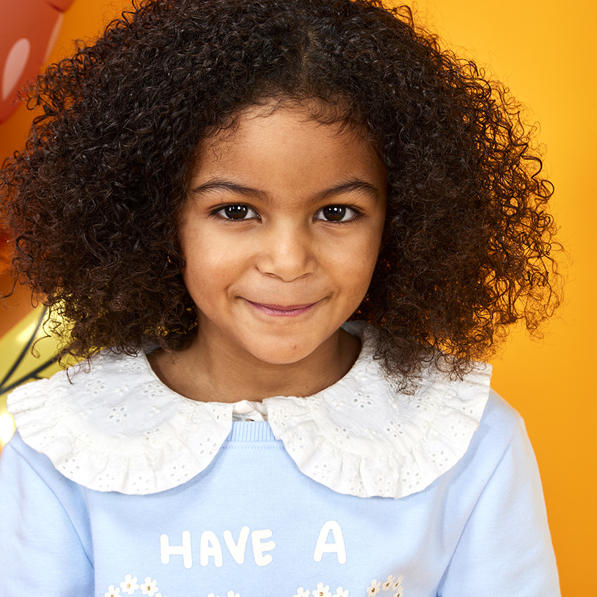 Camisa de manga larga de gasa de algodón para niña 