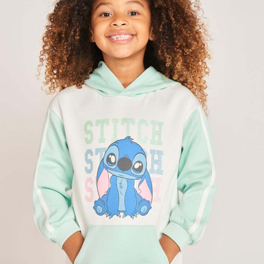 Sudadera con capucha para niña con estampado de Stitch 