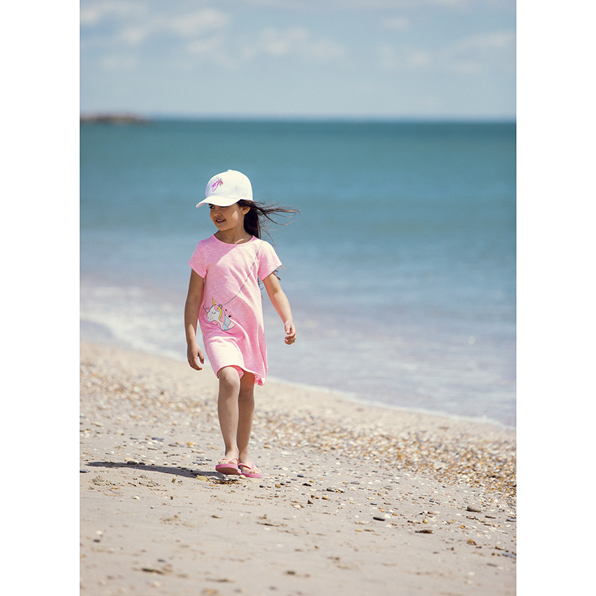 Gorra blanca con palmeras en lentejuelas 