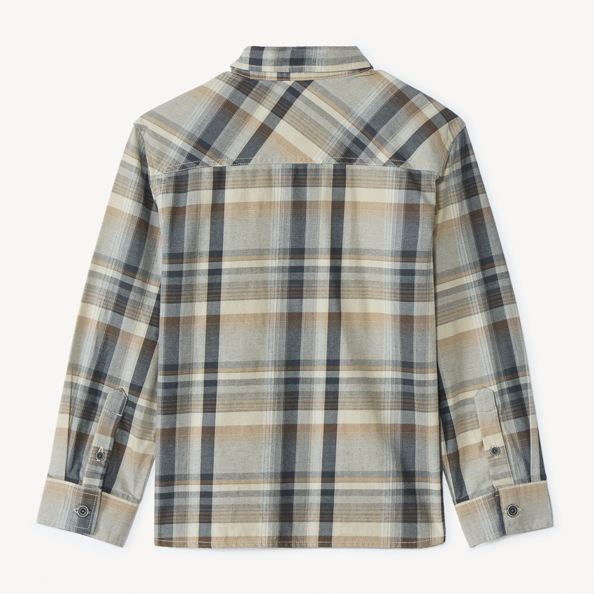 Camisa de cuadros de manga larga para niño 