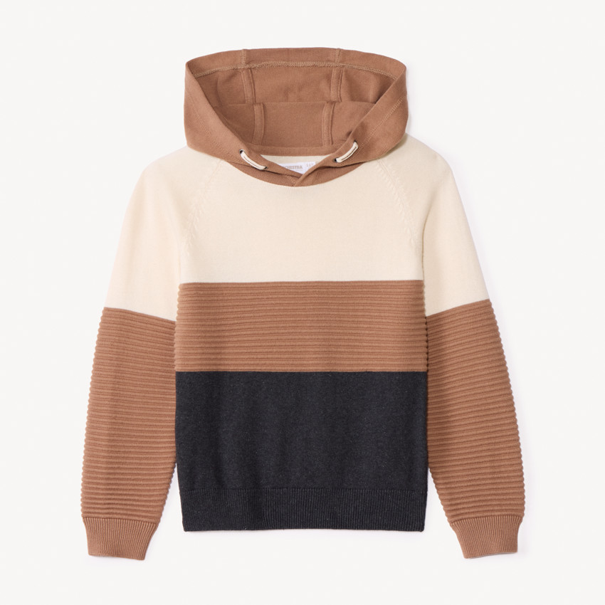 Jersey de manga larga con capucha efecto colorblock para niño 