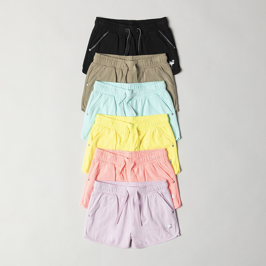 Short de punto con estampado de flamenco para niña 