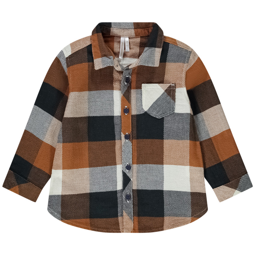 Camisa de cuadros de manga larga para bebé niño 