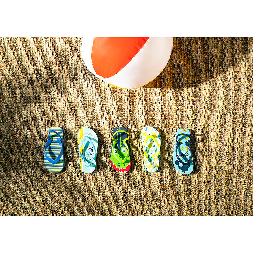 Tongs estampadas de tigre para niño con tira según la edad 