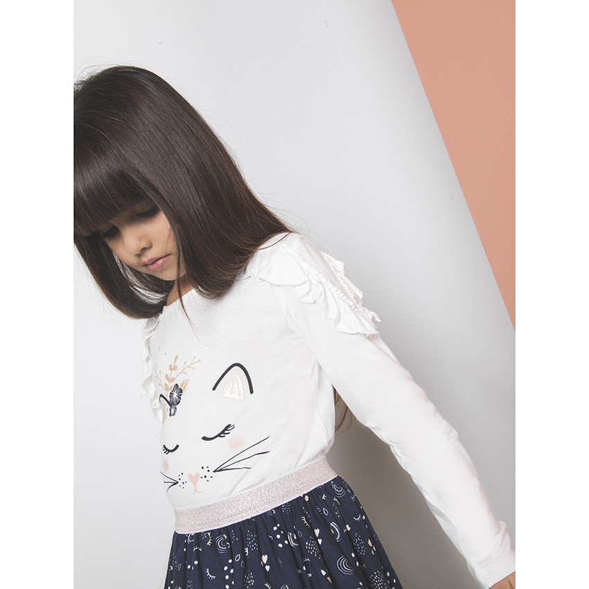 Camiseta manga larga volantes 