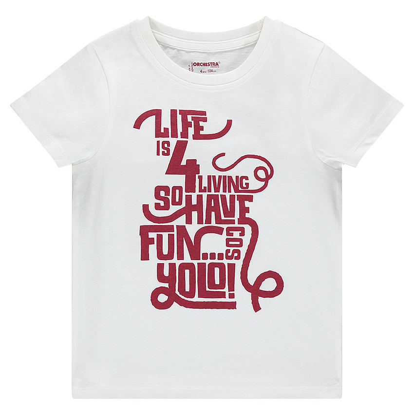 Camiseta de manga corta con inscripciones estampadas 