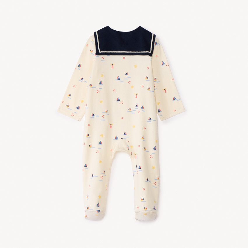 Pijama de collar marin estampado para bebé niño 