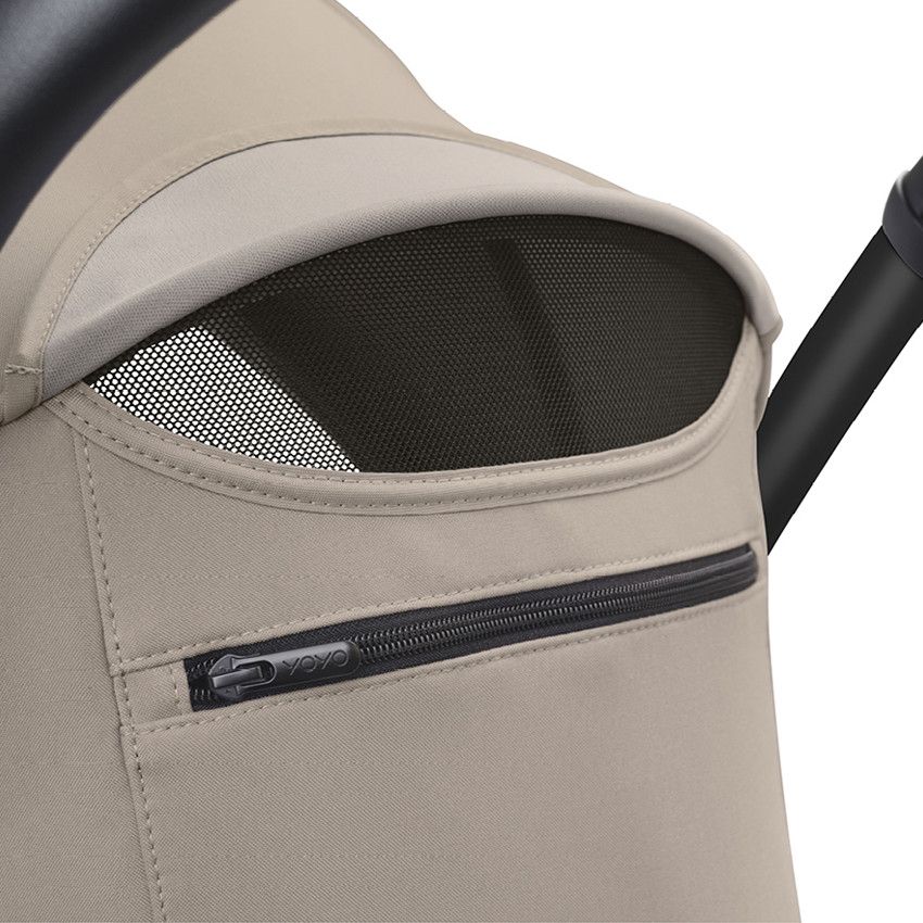 Silla de paseo Stokke® YOYO³ a partir de 6 meses - Chasis negro/ Unidad de asiento topo 