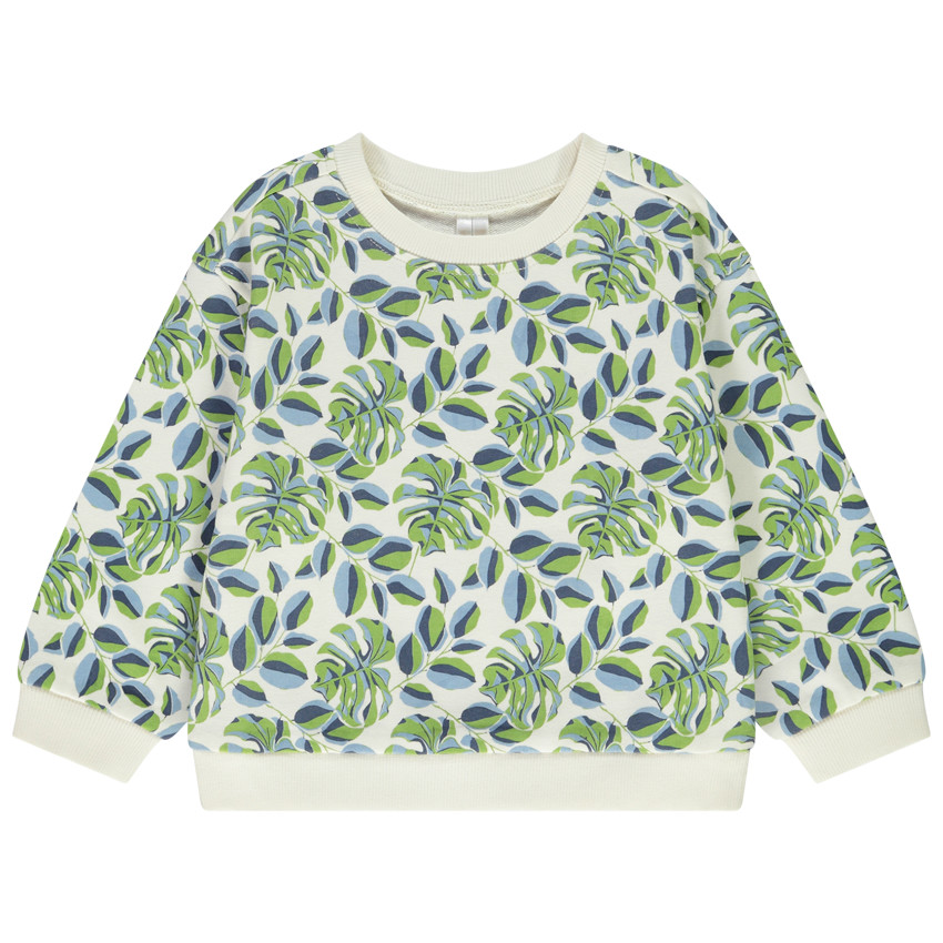 Sudadera oversize de felpa con estampado de hojas para bebé niño  Additional Sudadera oversize de felpa con estampado de hojas para bebé niño