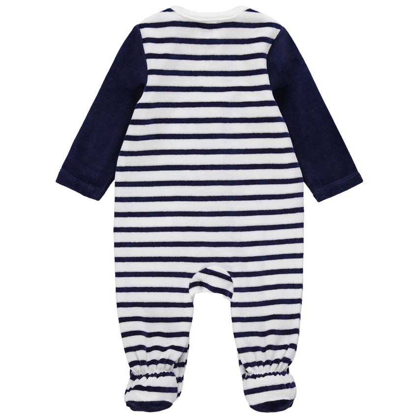 Lot de 2 dors-bien en velours rayé / à coeurs  