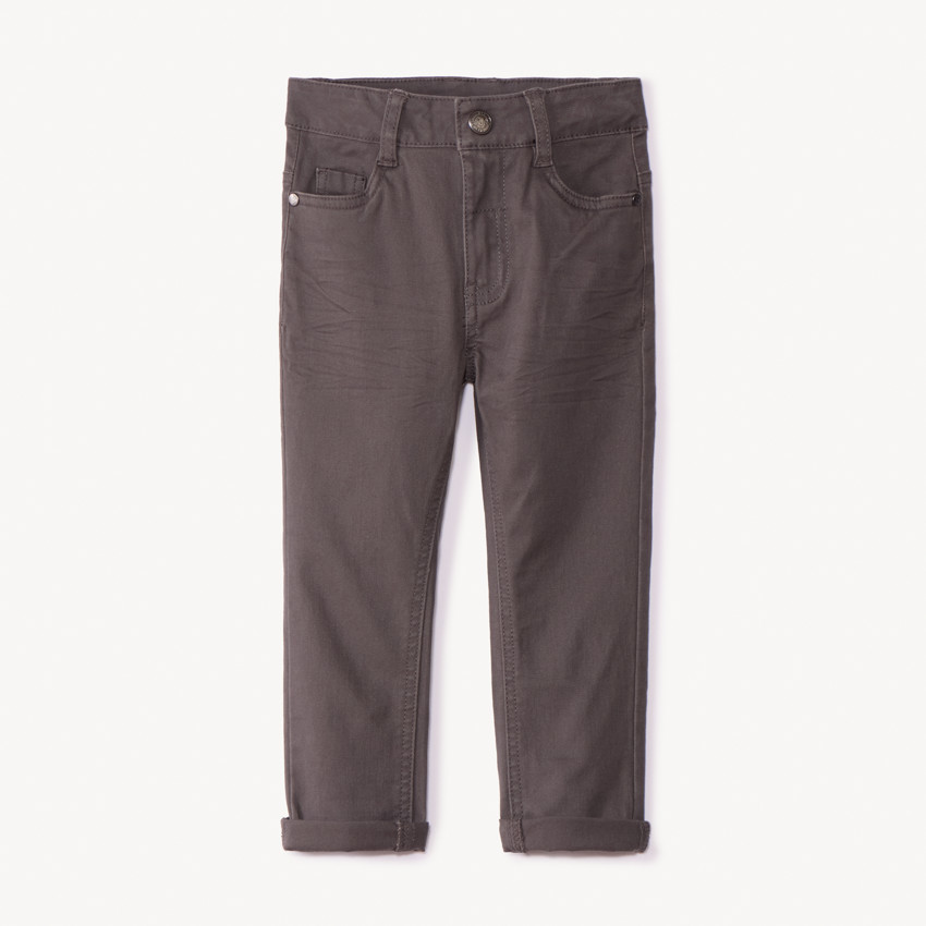 Pantalón slim de twill con efecto arrugado para niño 
