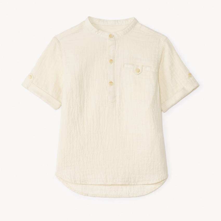Camisa de manga corta tipo mao de gasa niño 