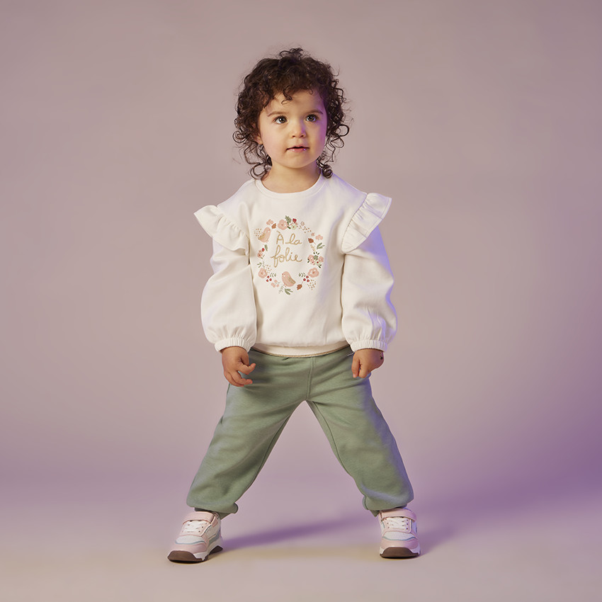 Conjunto de jogging de 2 piezas con bordado de lurex para bebé niña 