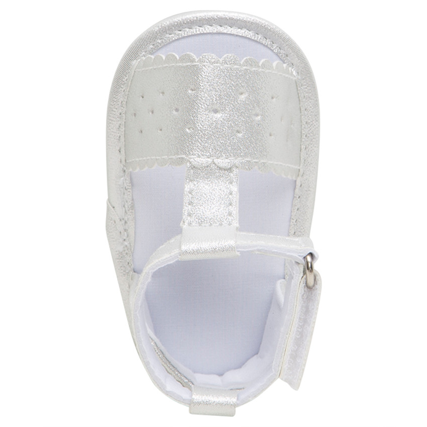 Sandalias plateadas con tira con velcro 
