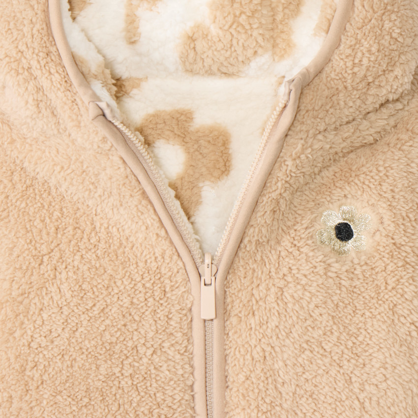 Chaqueta sherpa reversible con capucha para bebé niña 
