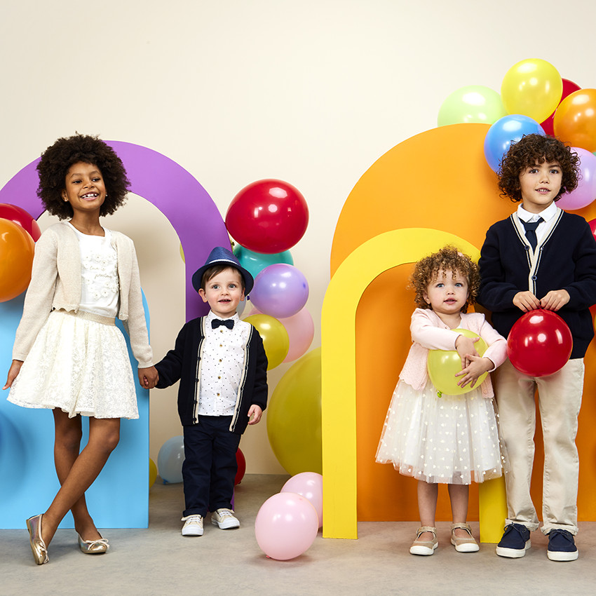 Vestido de ceremonia de tul con corazones brillantes para bebé niña 