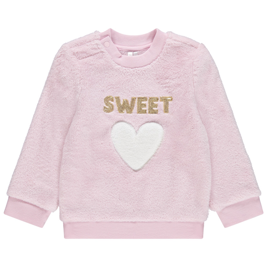 Sudadera de borreguillo rosa con mensaje de lentejuelas doradas  Additional Sudadera de borreguillo rosa con mensaje de lentejuelas doradas