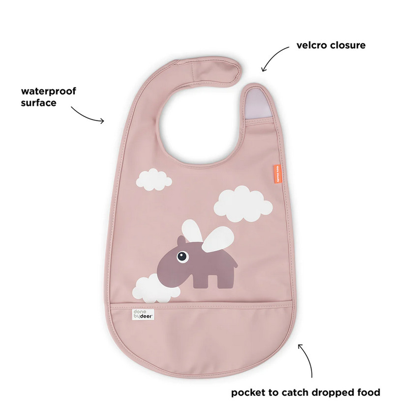 Biberón con velcro Nubes felices rosa 