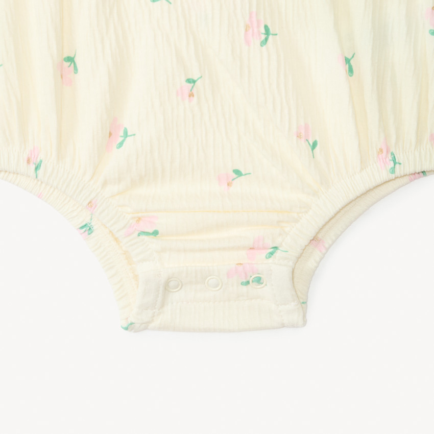 Vestido 2 en 1 con efecto arrugado y estampado divertido para niña bebé 