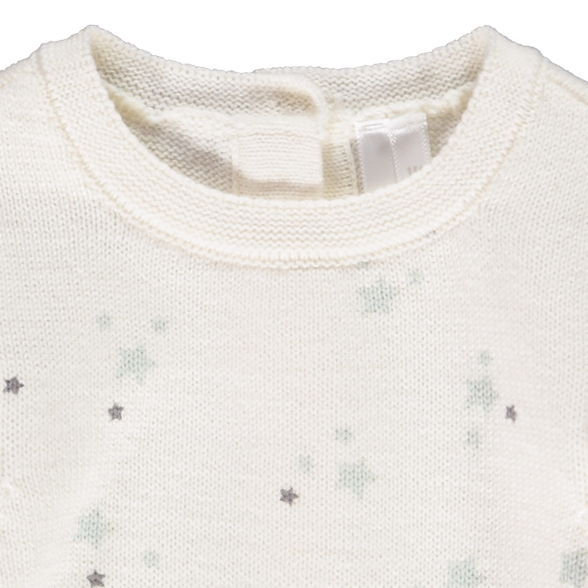 Robe en tricot à manches longues imprimé étoiles pour bébé fille Main Robe en tricot à manches longues imprimé étoiles pour bébé fille