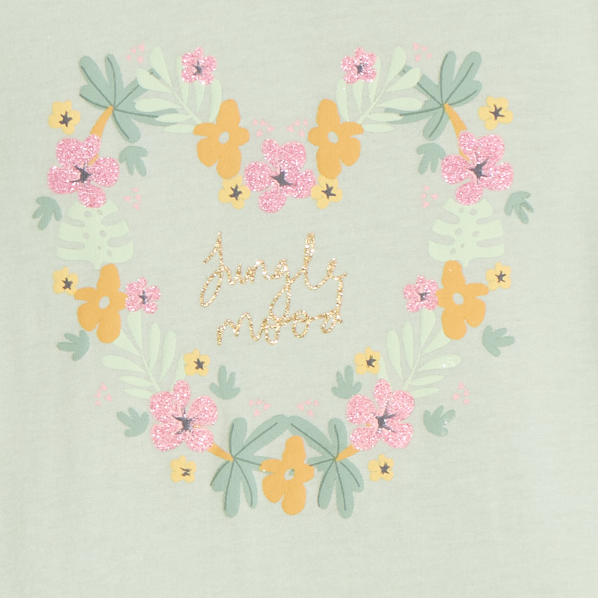 Camiseta de manga larga con print brillante para niña bebé 