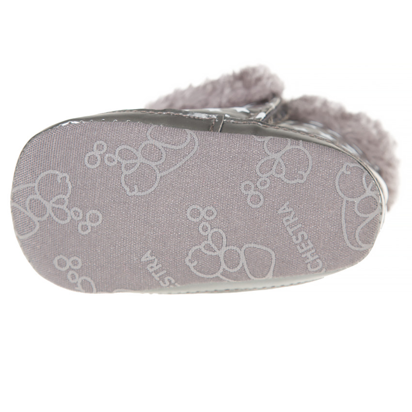 Bottines imprimé étoiles avec fausse fourrure 