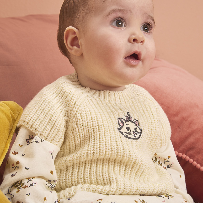 Conjunto 3 piezas con vestido estampado de Marie Disney para bebé niña 