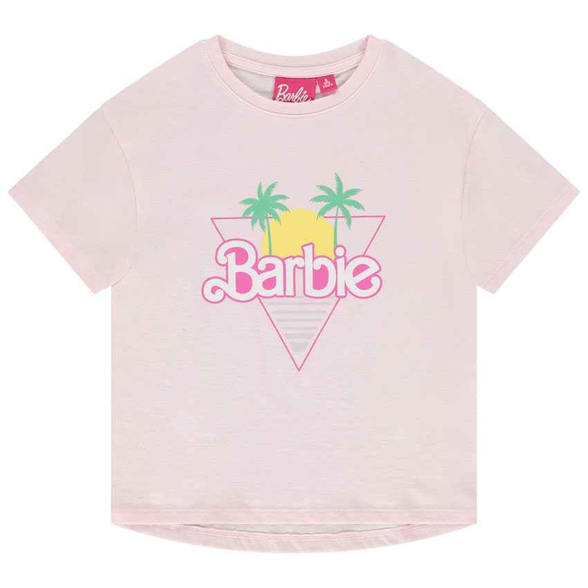 Camiseta de manga corta estampada de Barbie para niña 
