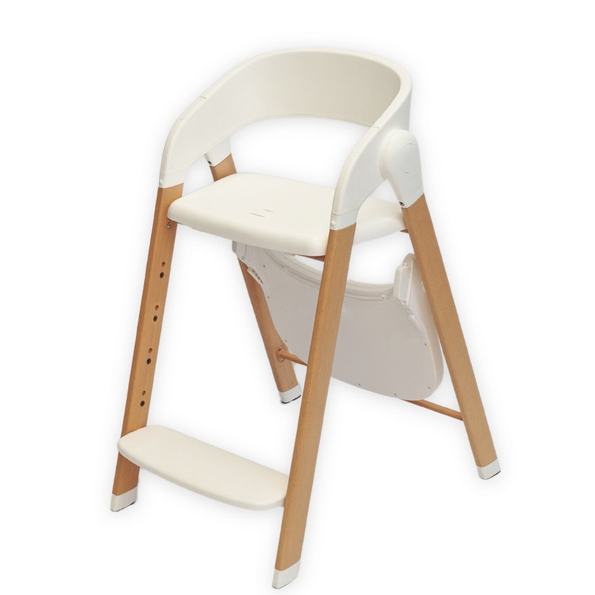 Chaise haute Grow With Me évolutive pliable Bois/Blanc 