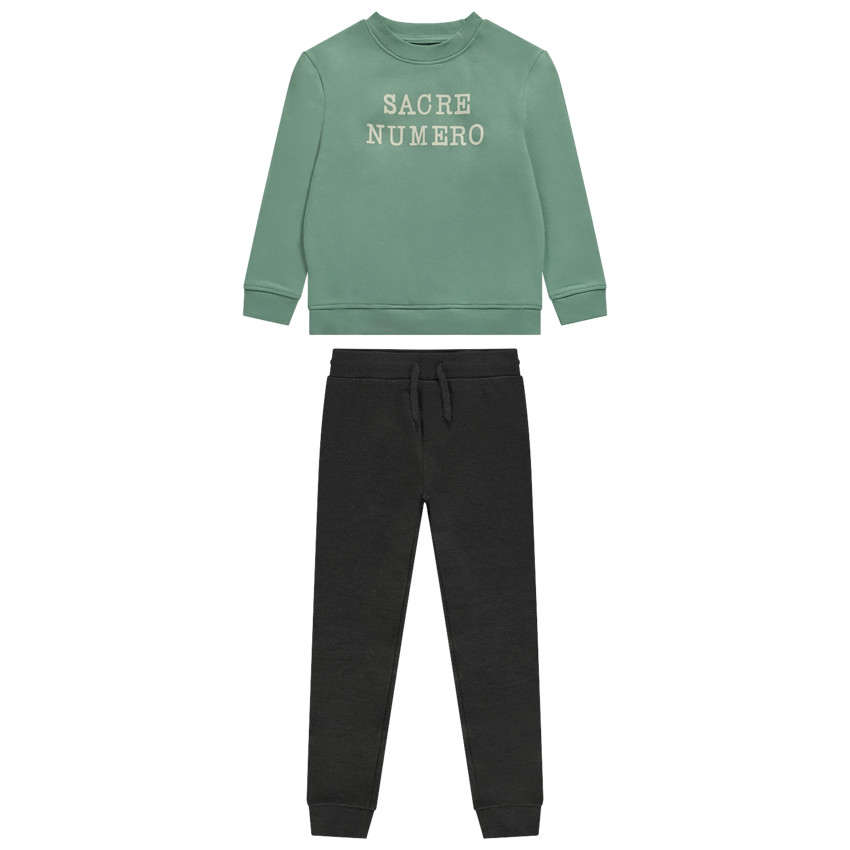 Conjunto de jogging de felpa con estampado fantasía para niño 