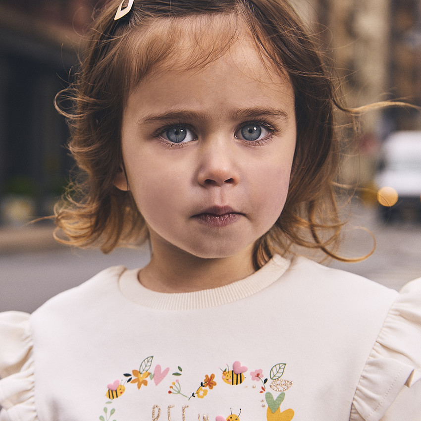 Conjunto de felpa con sudadera bordada para bebé niña 