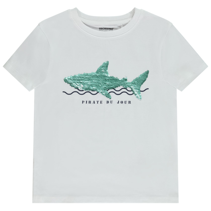 Camiseta manga corta lentejuelas mágicas para niño 