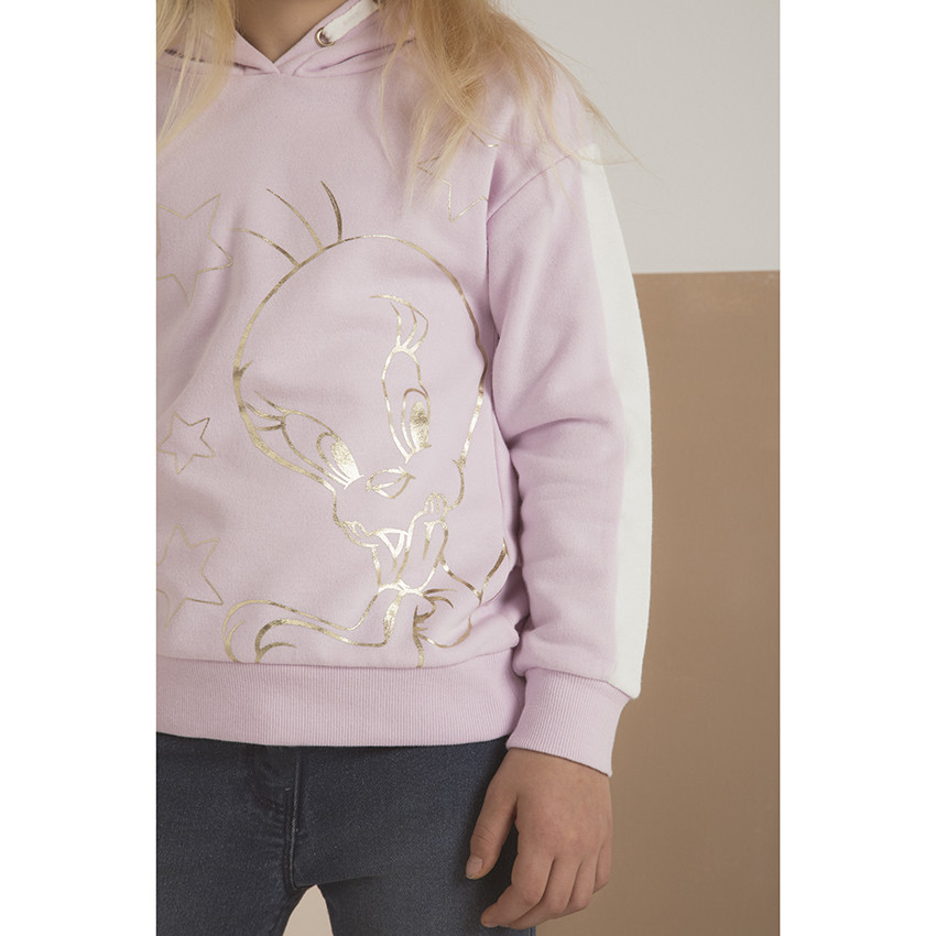 Sudadera larga de felpa con capucha Titi para niña 