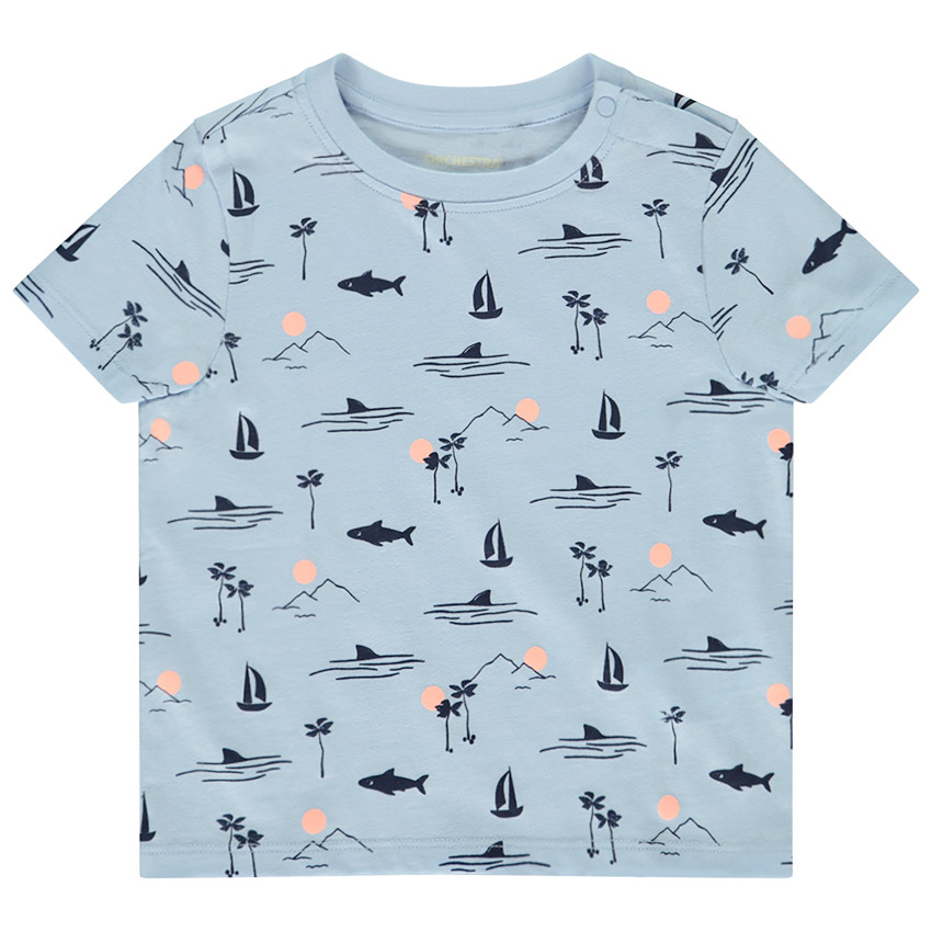 Camiseta de manga corta estampada para bebé niño 