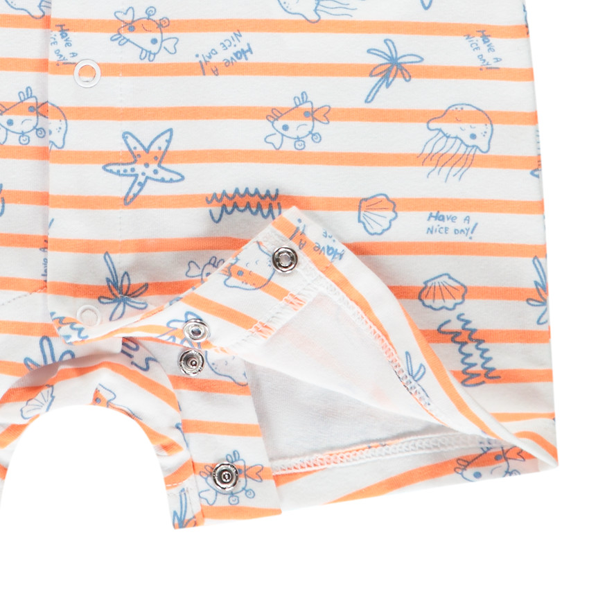 Pelele corto de rayas y estampado fantasía para bebé niño 