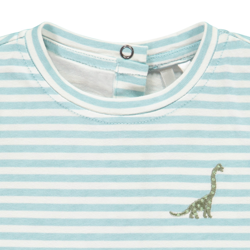 Conjunto de 2 piezas con tirantes y camiseta a rayas para bebé niño 