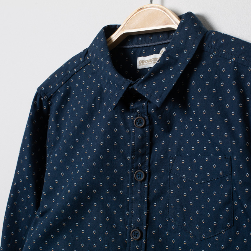 Camisa de manga larga con  motivo  all-over y bolsillos  Additional Camisa de manga larga con  motivo  all-over y bolsillos