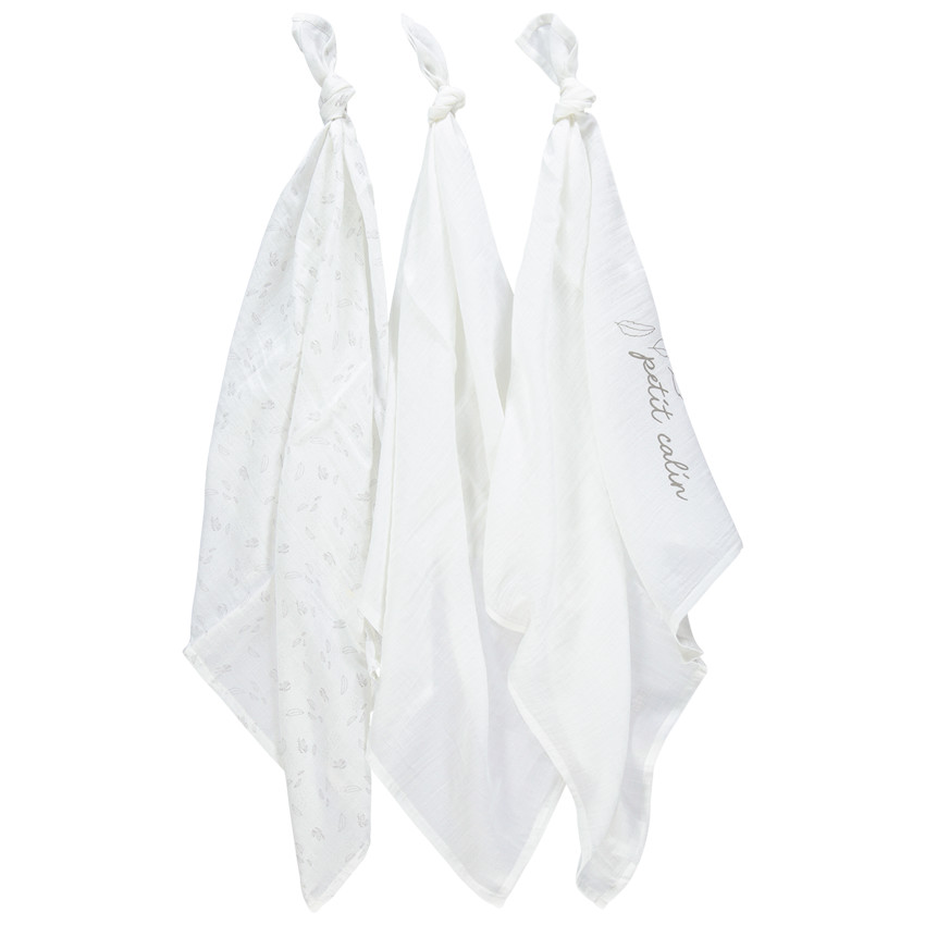 Pack 3 muselinas motivo plumas  Additional Pack 3 muselinas motivo plumas