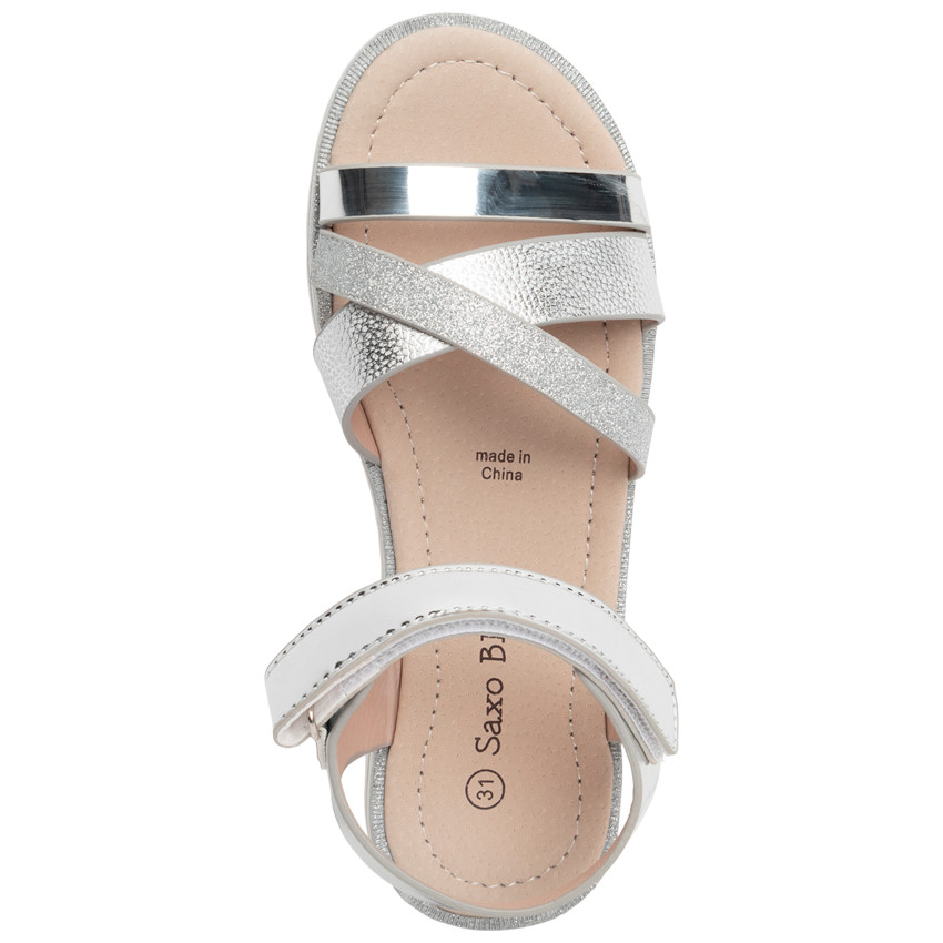 Sandales argentées à brides pour enfant fille 
