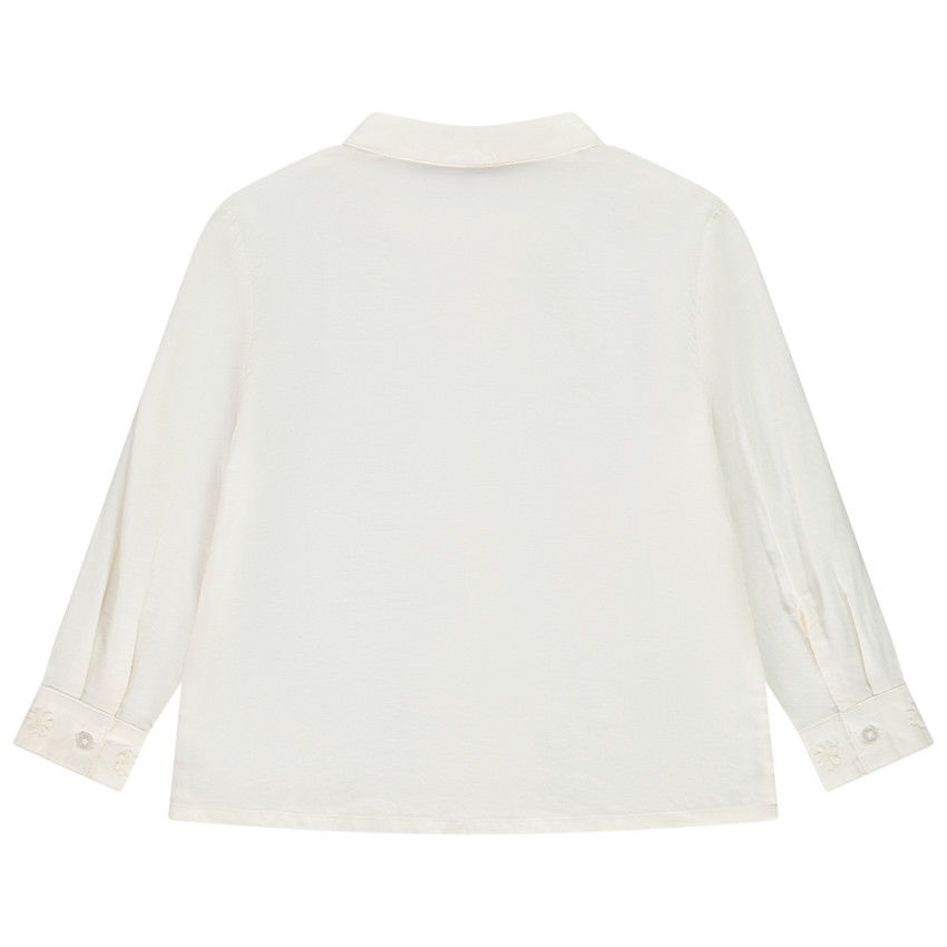 Camisa de manga larga con cuello bordado para niña 