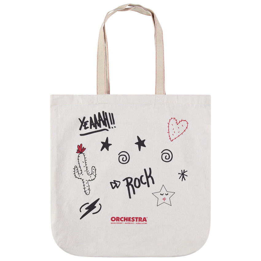 Tote bag de algodón reciclado con estampado fantasía Main Tote bag de algodón reciclado con estampado fantasía