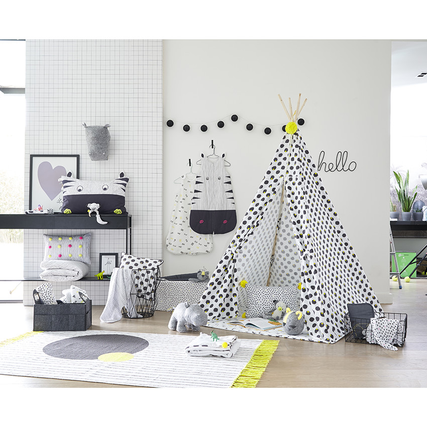 Tipi en coton et bois imprimé graphique Modern Pop  Additional Tipi en coton et bois imprimé graphique Modern Pop