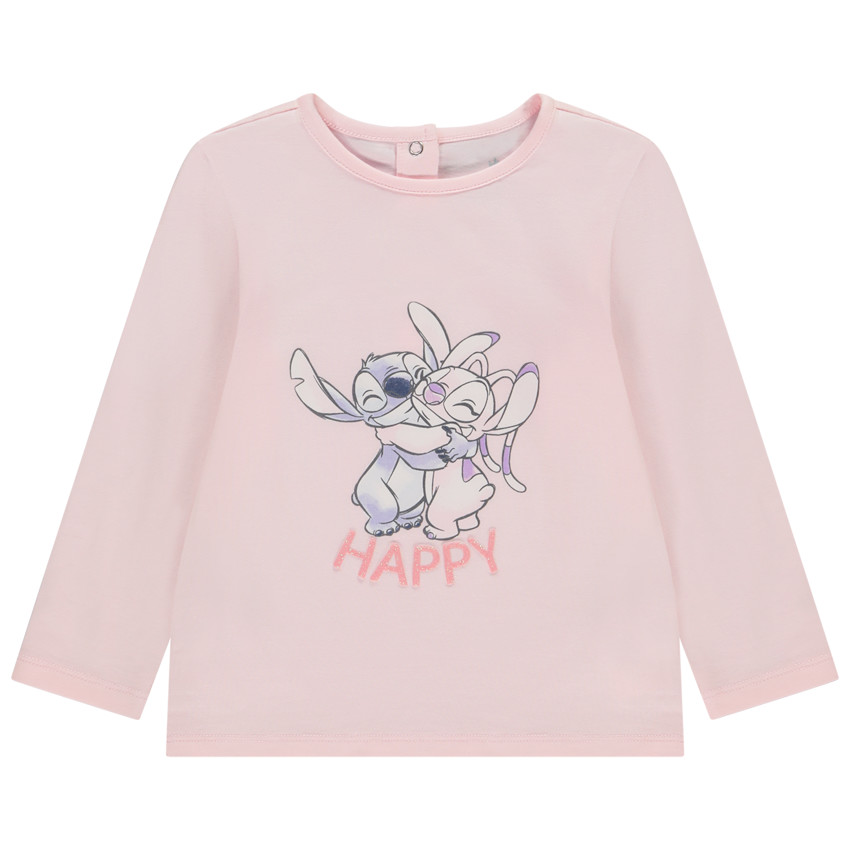 Camiseta de manga larga Stitch y Angel Disney para bebé niña 